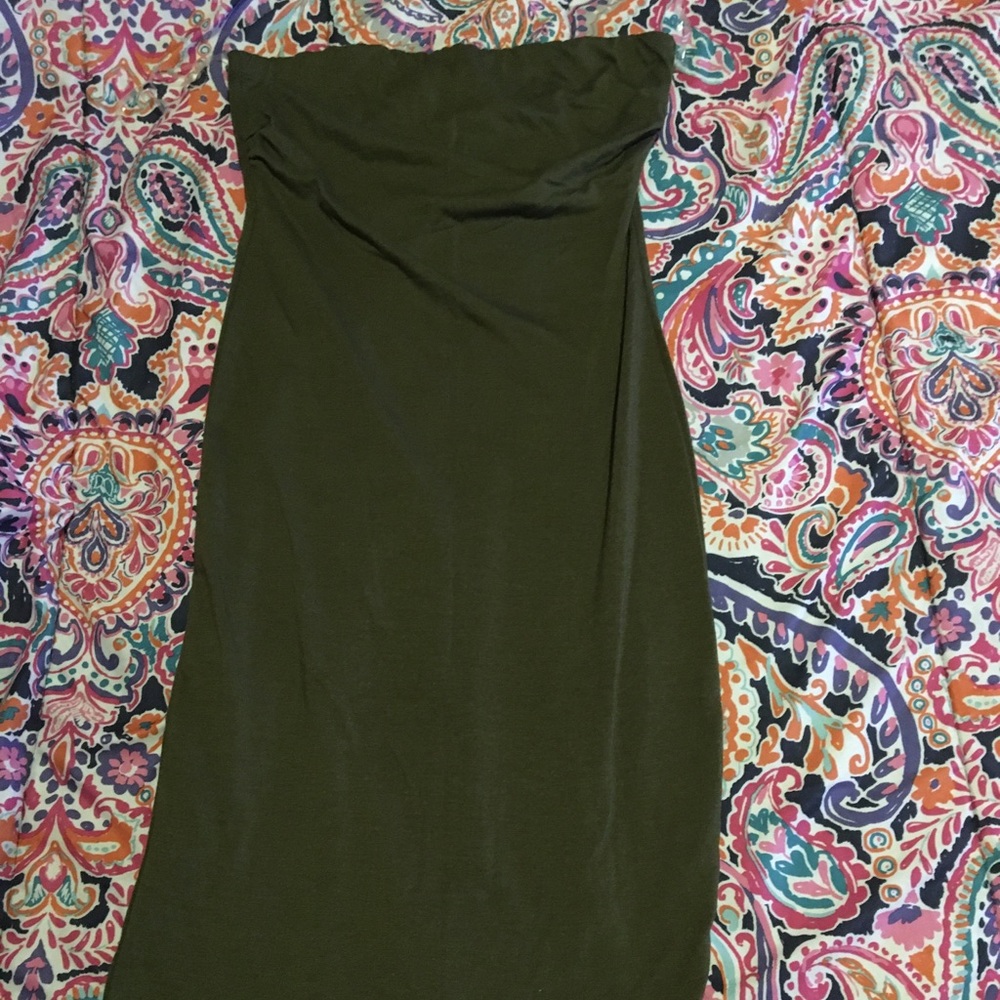 Olive green sleeveless dress